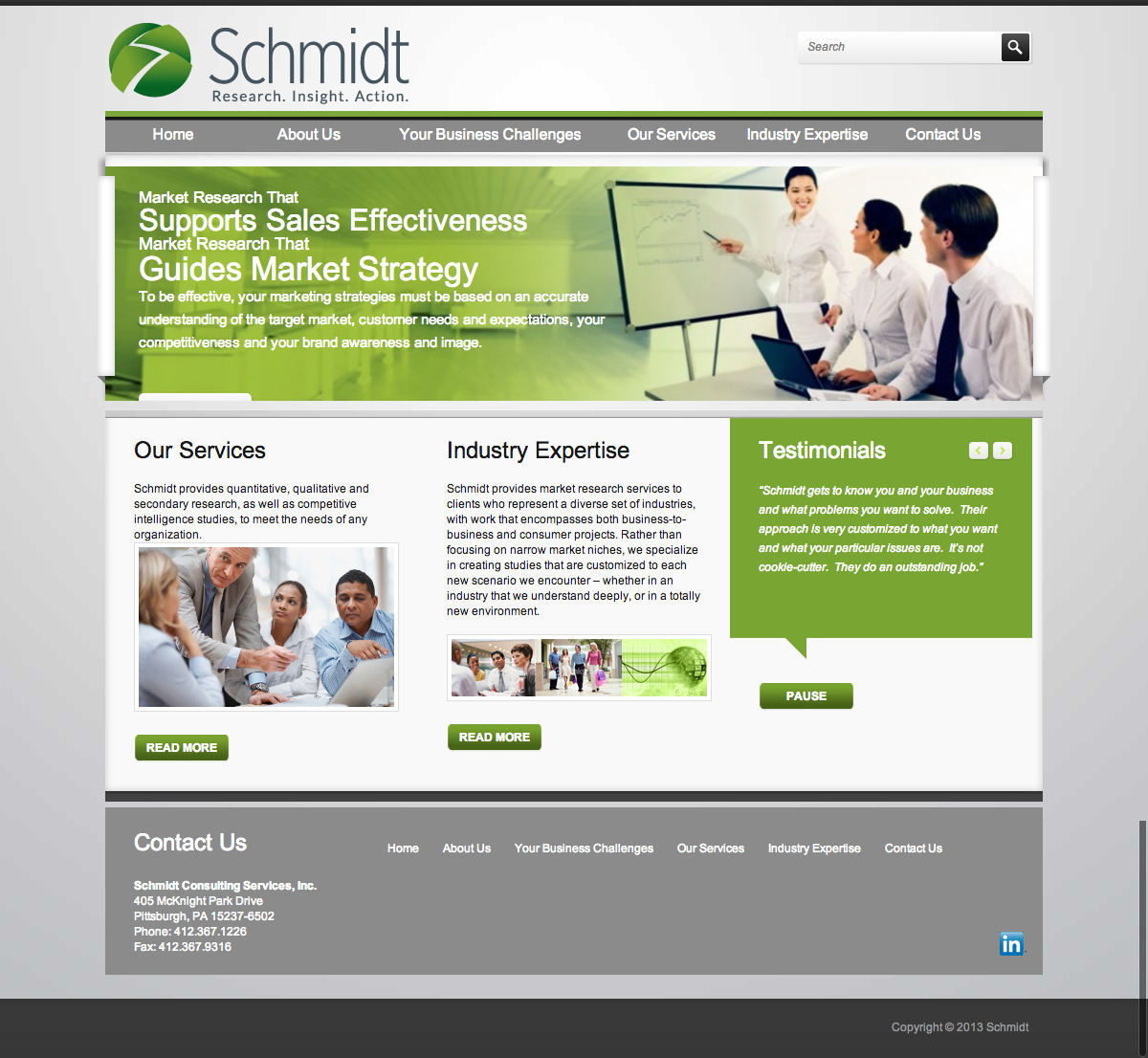 Schmidt Consulting Services Website